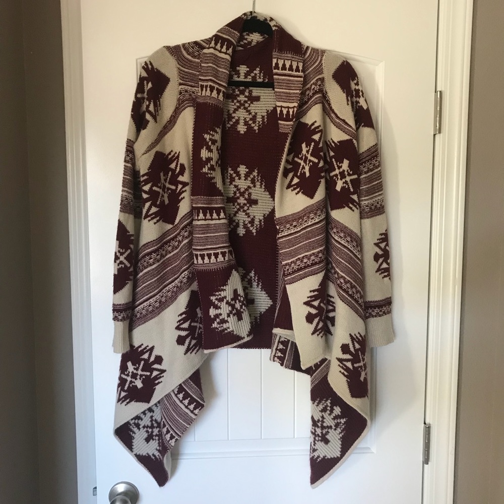 Dreamers Tribal Print Open Front Cardigan